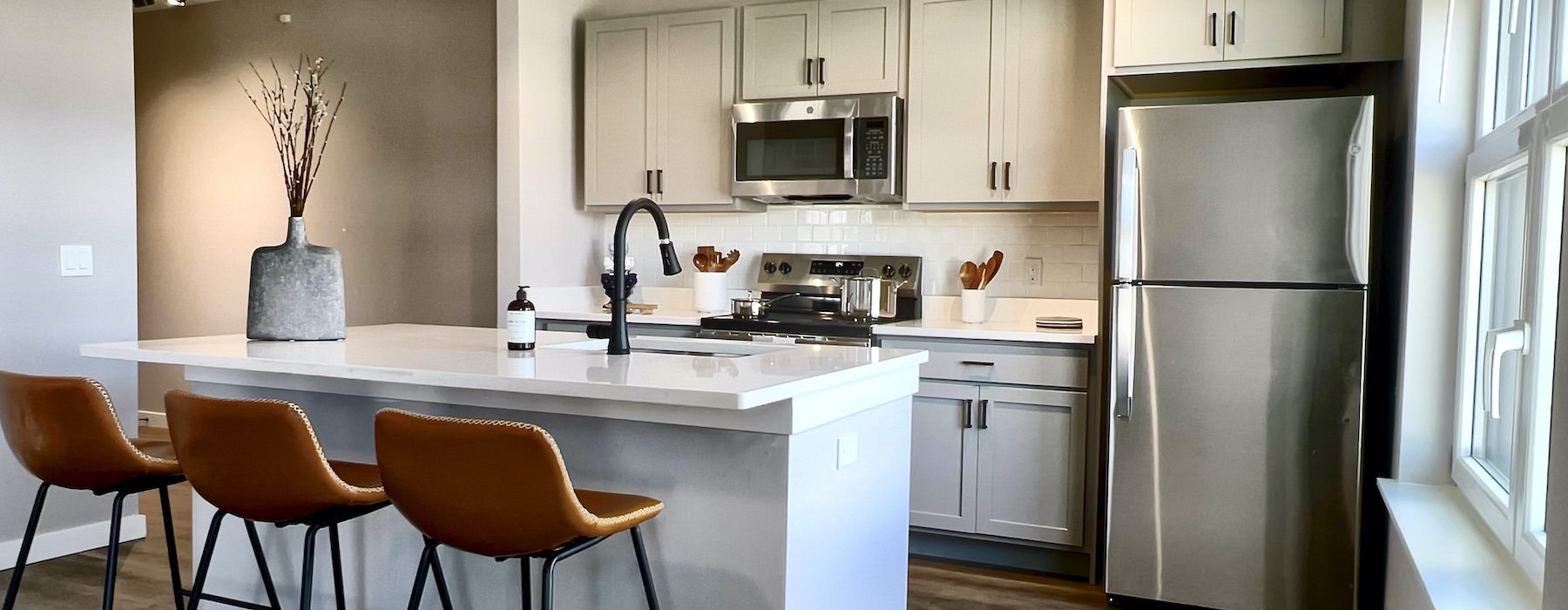kitchen with island seating